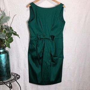 Maggy London Green Satin Holiday Cocktail Dress